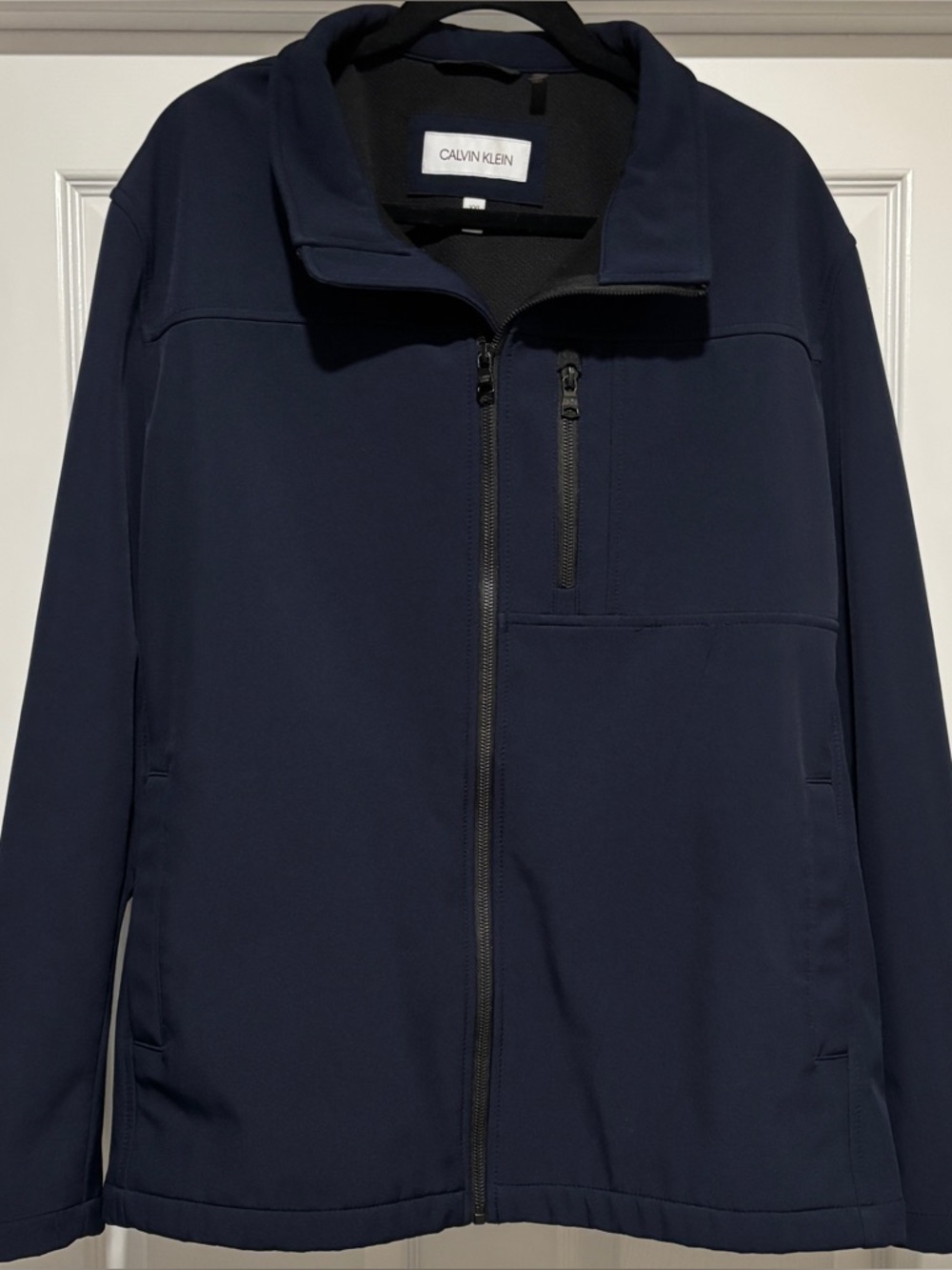 Calvin Klein Mens XXL Navy Softshell Jacket Full Zip Midweight Stretch